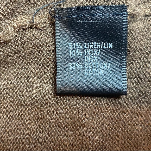 Lafayette 148 Womens Cardigan Sweater Linen Blend Boho Artsy Brown Sz M - Picture 5 of 10